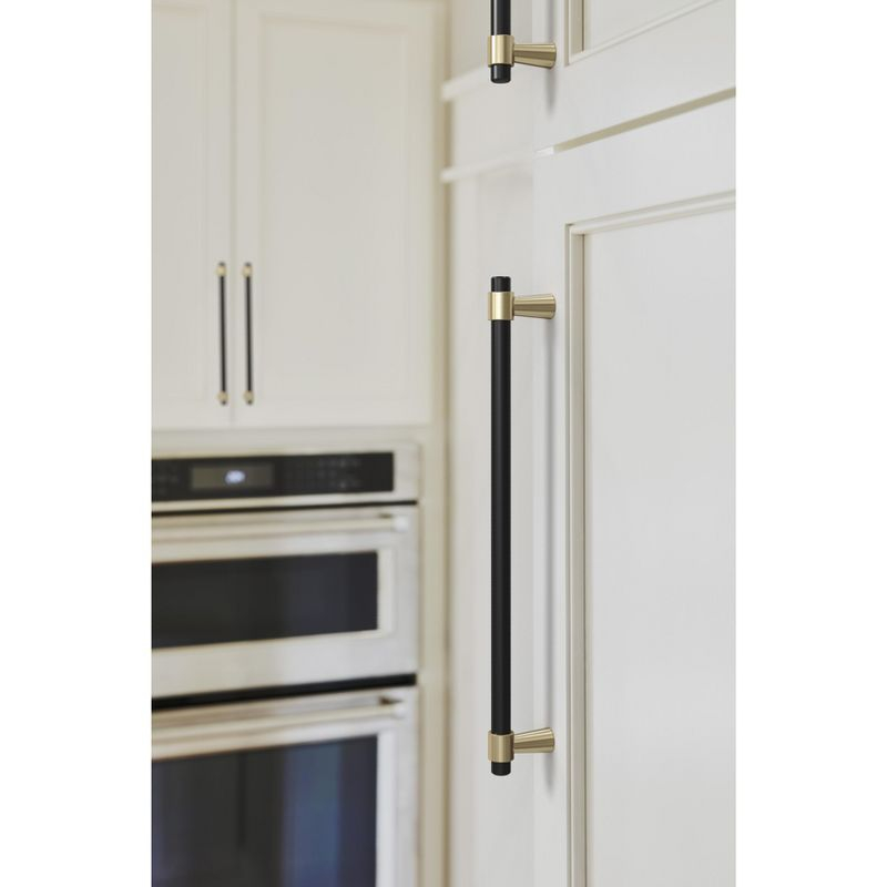 Amerock Mergence 8-13/16 inch (224mm) Center-to-Center Matte Black/Golden Champagne Cabinet Pull