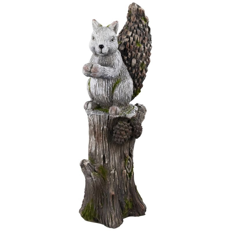 Northlight Squirrel on Tree Stump Outdoor Garden Statue - 22.75"