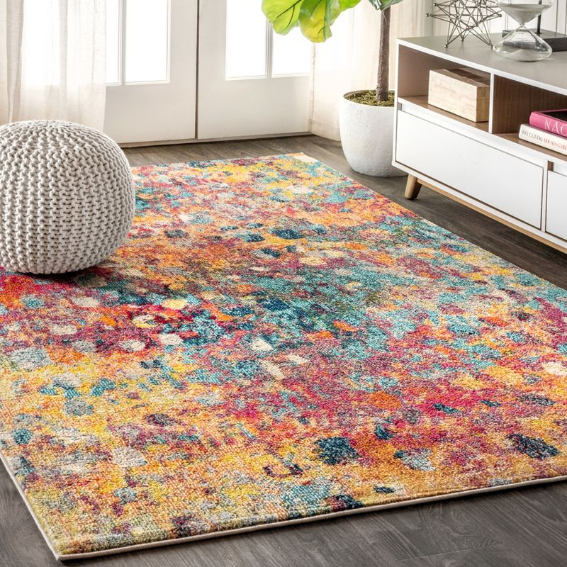 8'x10' Contemporary POP Modern Abstract Area Rug, Multi/Yellow - JONATHAN Y