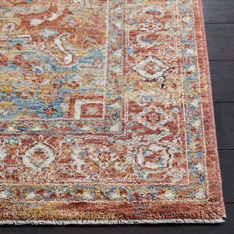 Valencia VAL568 Power Loomed Area Rug - Rust/Aqua - 4'x6'2" - Safavieh.