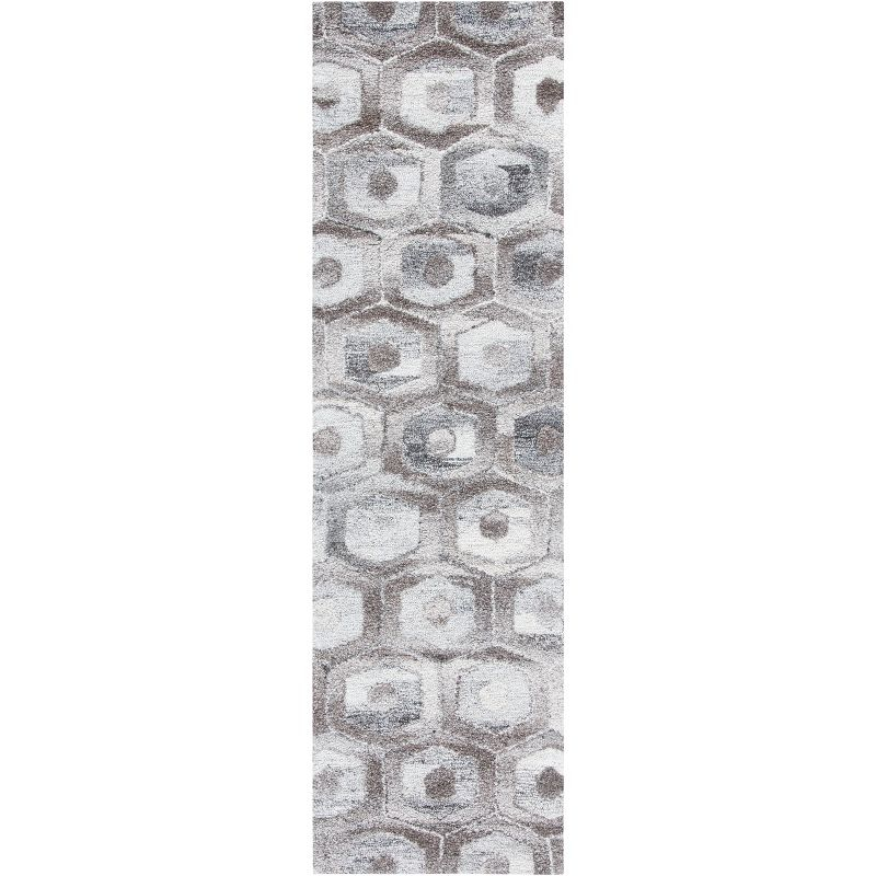 Abstract ABT632 Handmade Indoor Runner - Grey/Beige - 2'-3"x8' - Safavieh