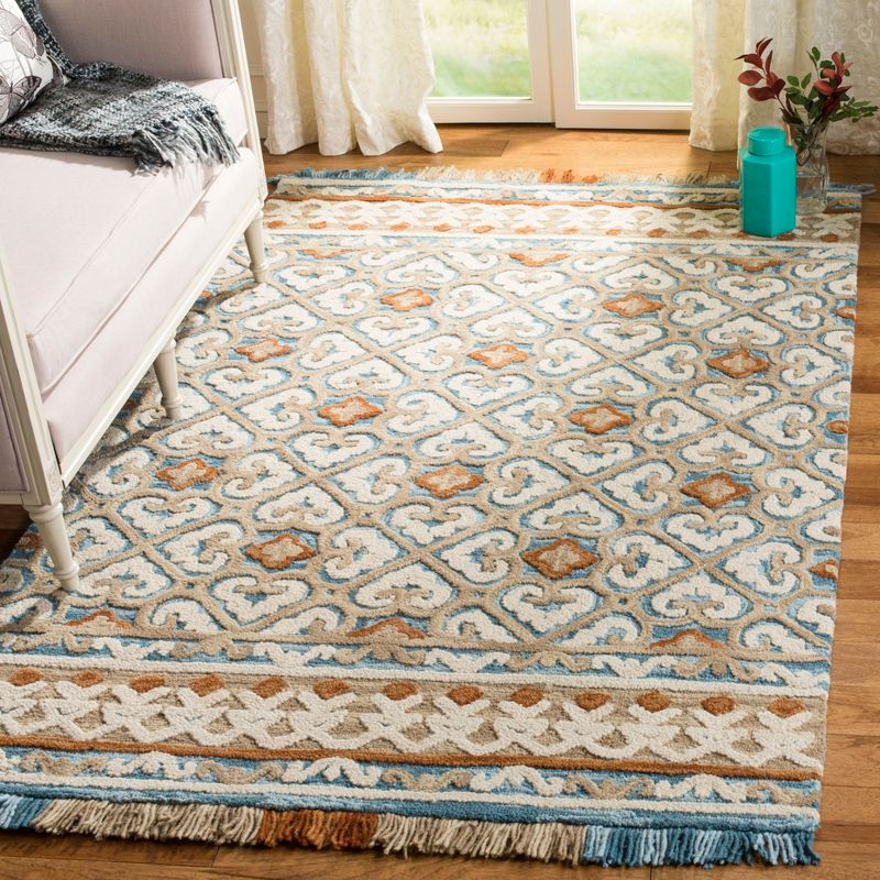 Blossom BLM420 Hand Tufted Area Rug - Ivory/Blue - 8'x10' - Safavieh.
