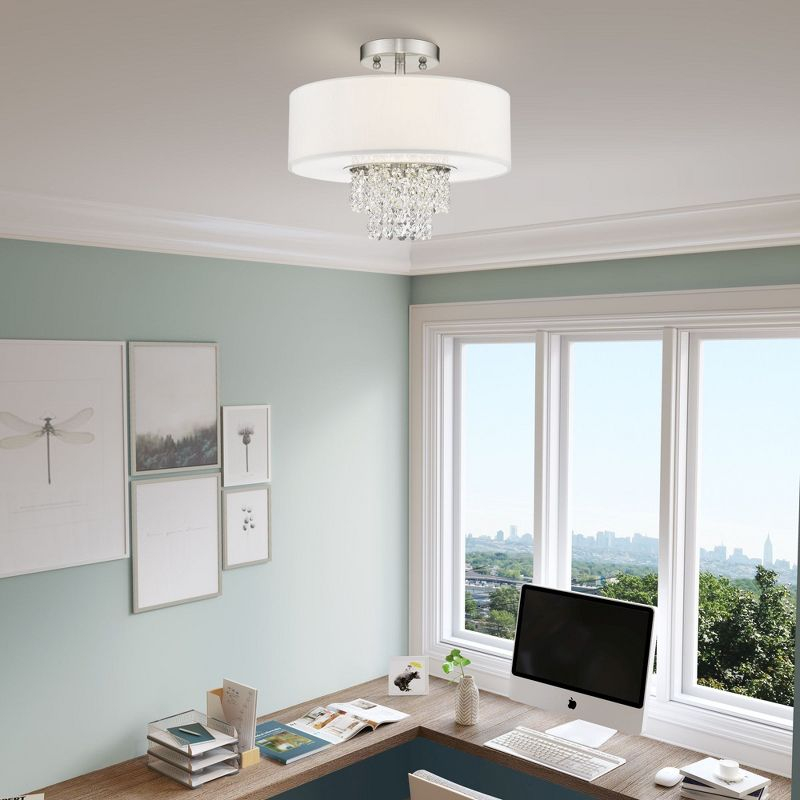 Livex Lighting Carlisle 2 - Light Semi-Flush Mount in  Brushed Nickel