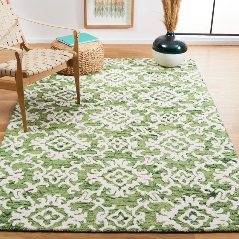 Blossom BLM104 Hand Tufted Area Rug - Green/Ivory - 3'x5' - Safavieh.