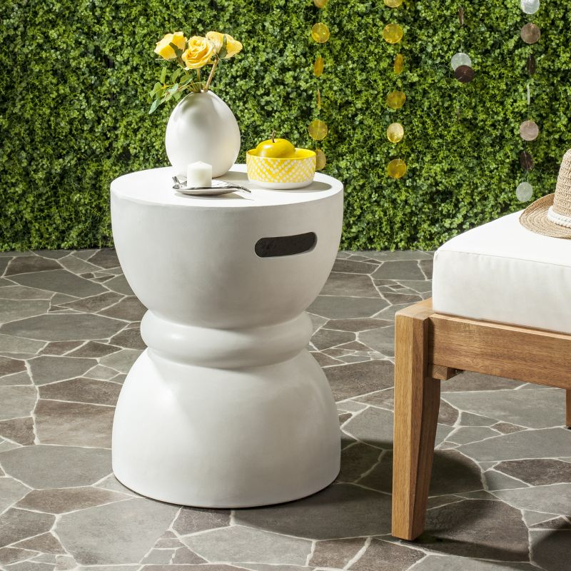 Haruki Accent Stool - Indoor/Outdoor - VNN1006 - White - Safavieh