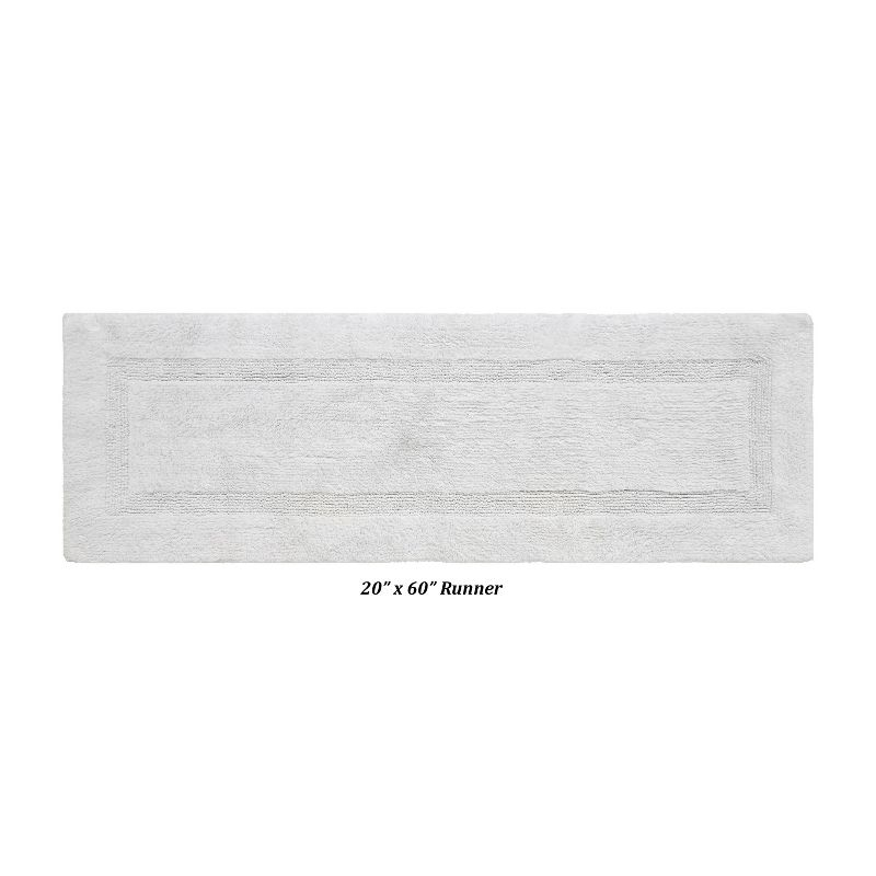 Better Trends Lux 100% Cotton Tufted Solid Reversible Bath Rug 20" x 60" Runner - White