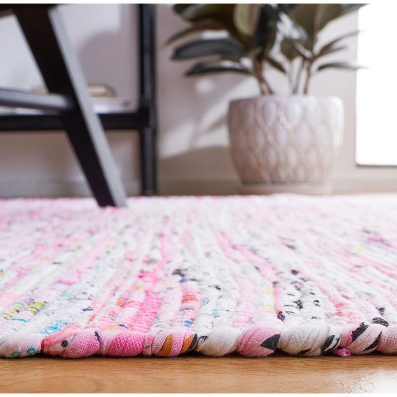 Rag Rug RAR125 Hand Woven Indoor Accent Rug - Light Pink/Multi - 2'3"x3'9" - Safavieh.