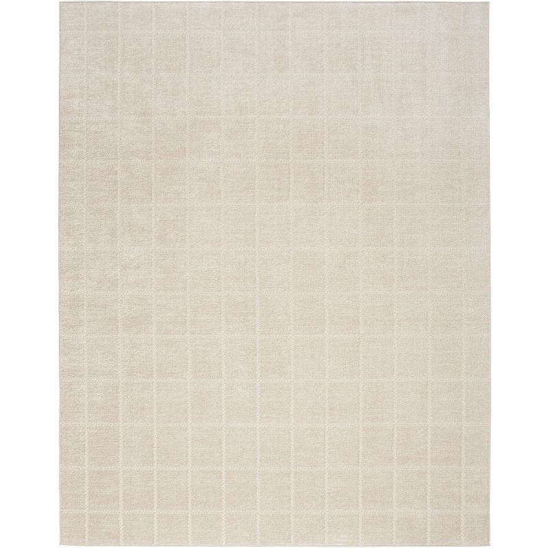 Nourison Serenity Home Contemporary Indoor Area Rug Ivory Cream 7'10" x 9'10"