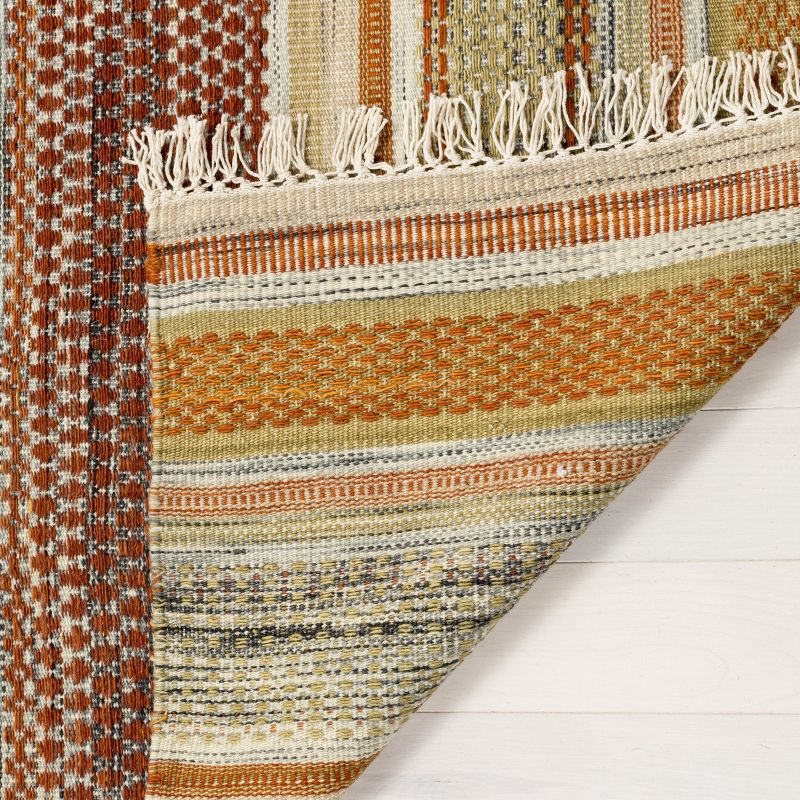 Striped Kilim STK311 Hand Woven Area Rug - Beige - 4'x6' - Safavieh.
