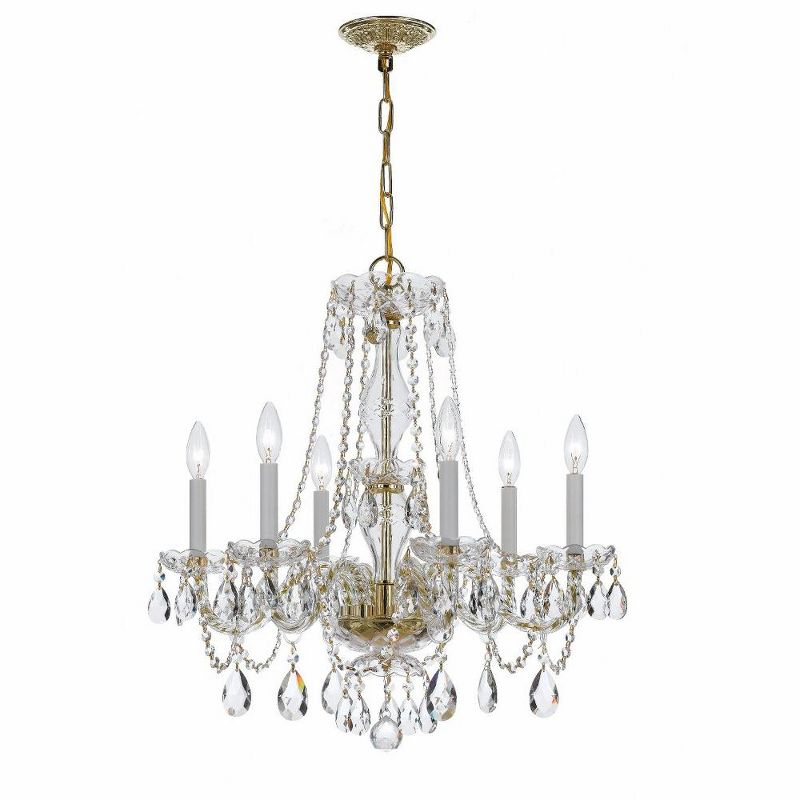 Crystorama Lighting Traditional Crystal 6 - Light Chandelier in  Polished Brass