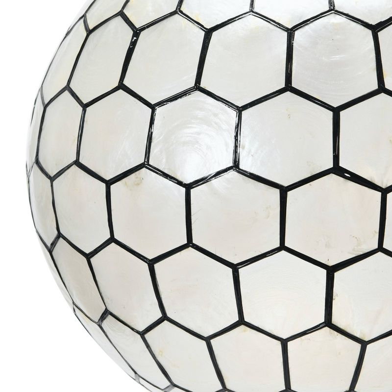 Storied Home 16"x15" Capiz Honeycomb Globe Pendant Light: Artisan Crafted, ETL Listed, Metal Frame