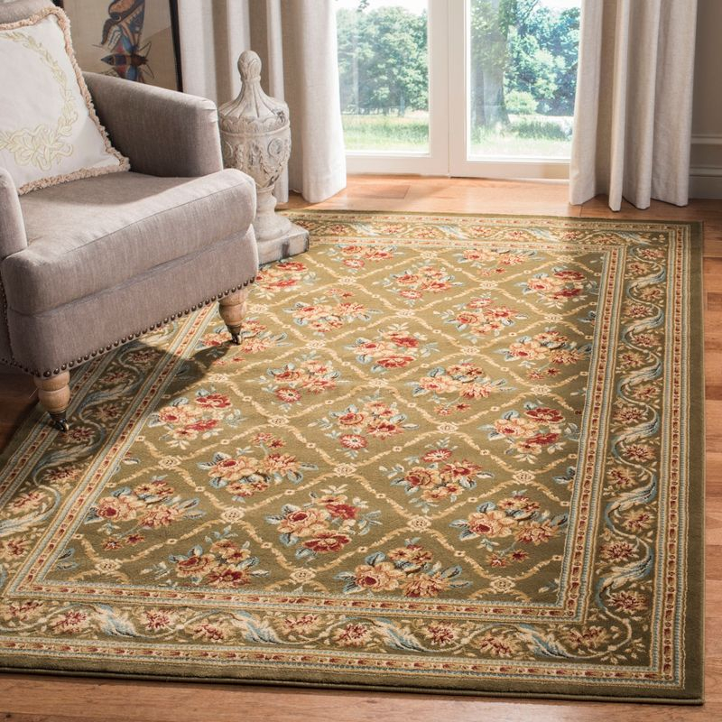 Lyndhurst LNH556 Power Loomed Area Rug - Green/Green - 5'3"x7'6" - Safavieh.