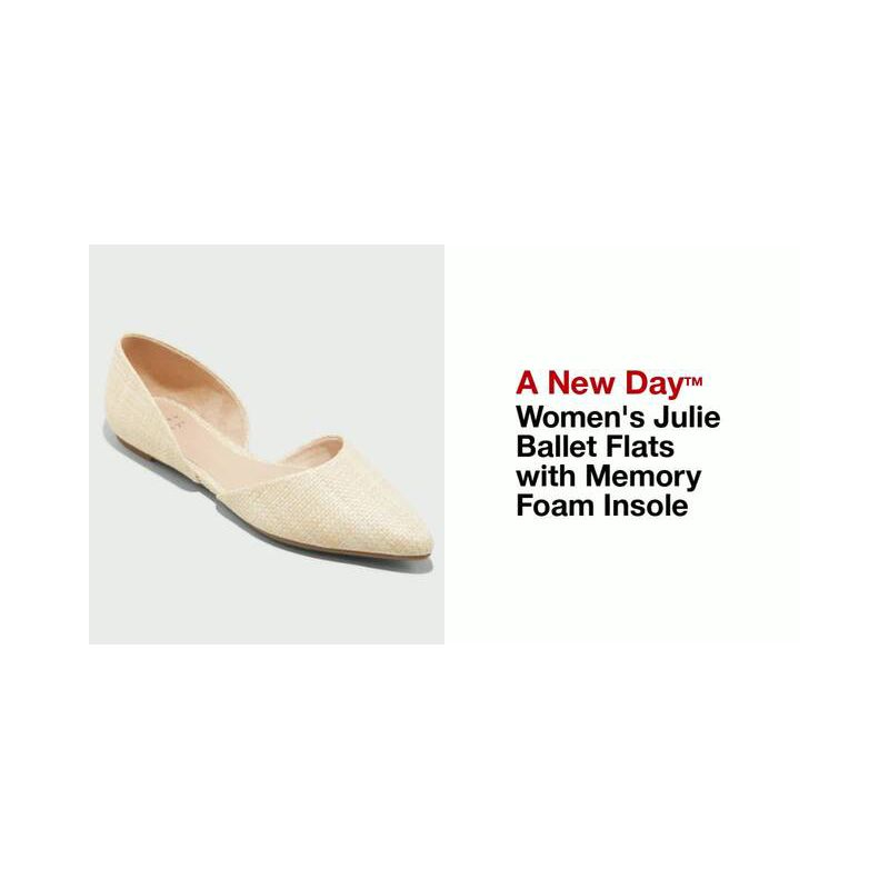 Women's Julie Ballet Flats with Memory Foam Insole - A New Day™ Black 10