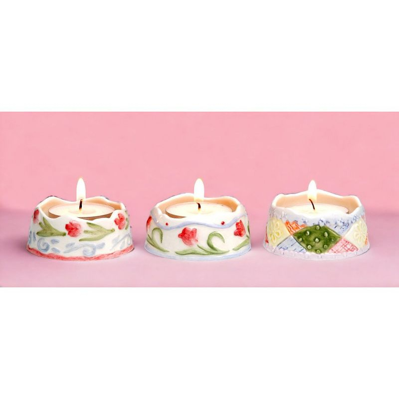 Kevins Gift Shoppe Ceramic Spring Tealight Candle Holders-Set of 3