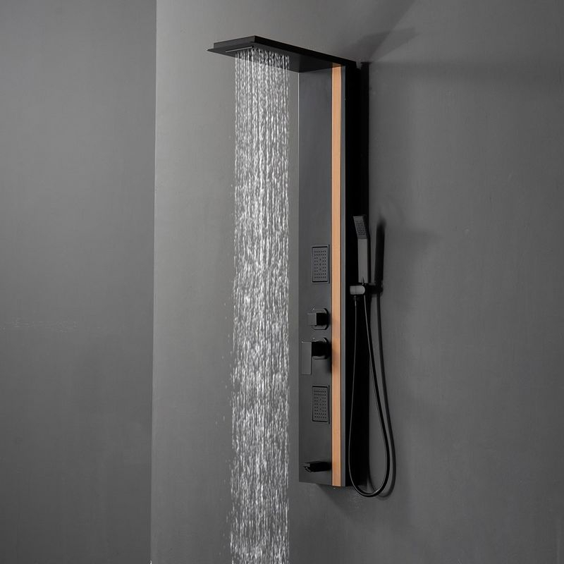 BWE 2-Jet Rainfall Shower Panel System with Rainfall Waterfall Shower Head and Shower Wand