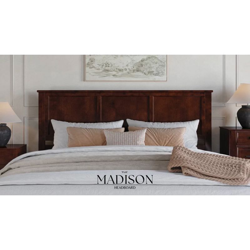 AFI Furnishings Madison King Solid Wood Panel Headboard in Light Toffee