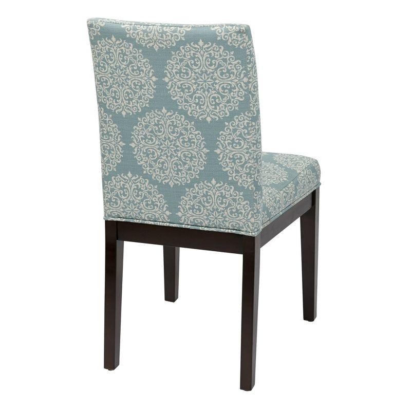 Dakota Parsons Chair Gabrielle Sky - OSP Home Furnishings: Classic Espresso Legs, Padded Seat
