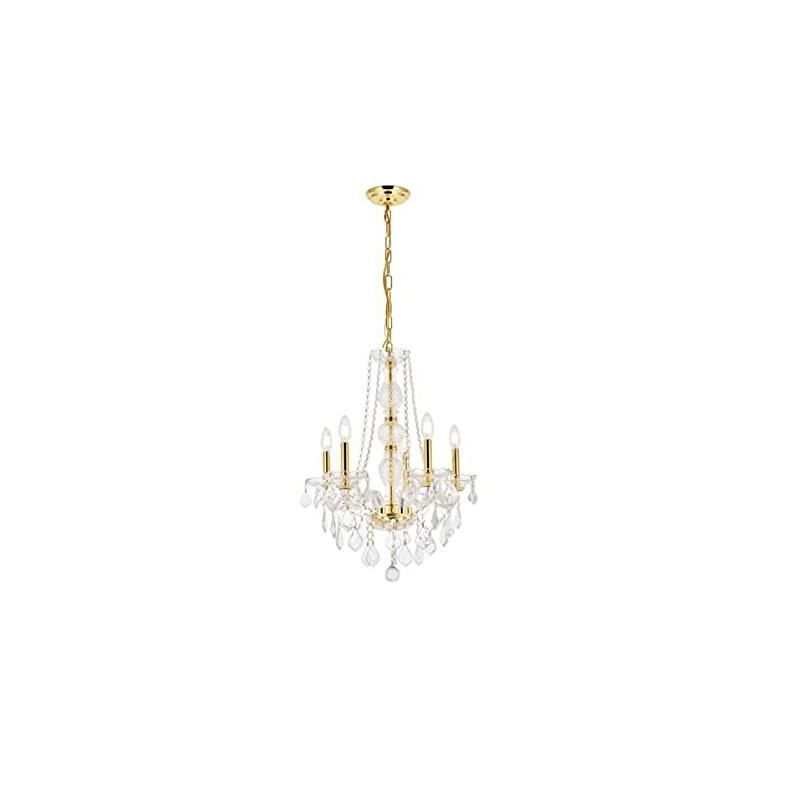 Elegant Lighting Verona 5 light Gold Chandelier Clear Royal Cut Crystal