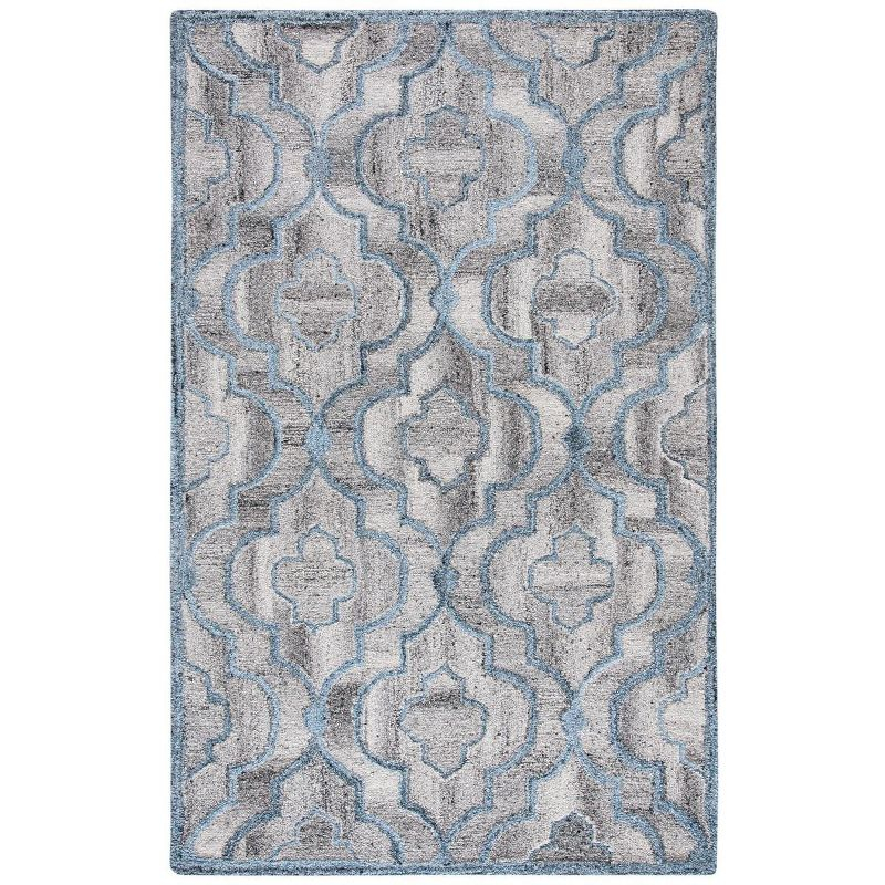 Abstract ABT646 Handmade Indoor Area Rug - Blue/Brown - 5'x8' - Safavieh