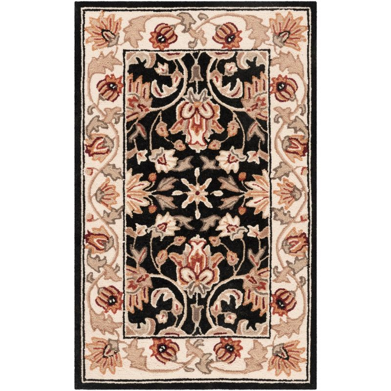 Easy Care EZC101 Hand Hooked Accent Rug - Black/Ivory - 2'x3' - Safavieh.