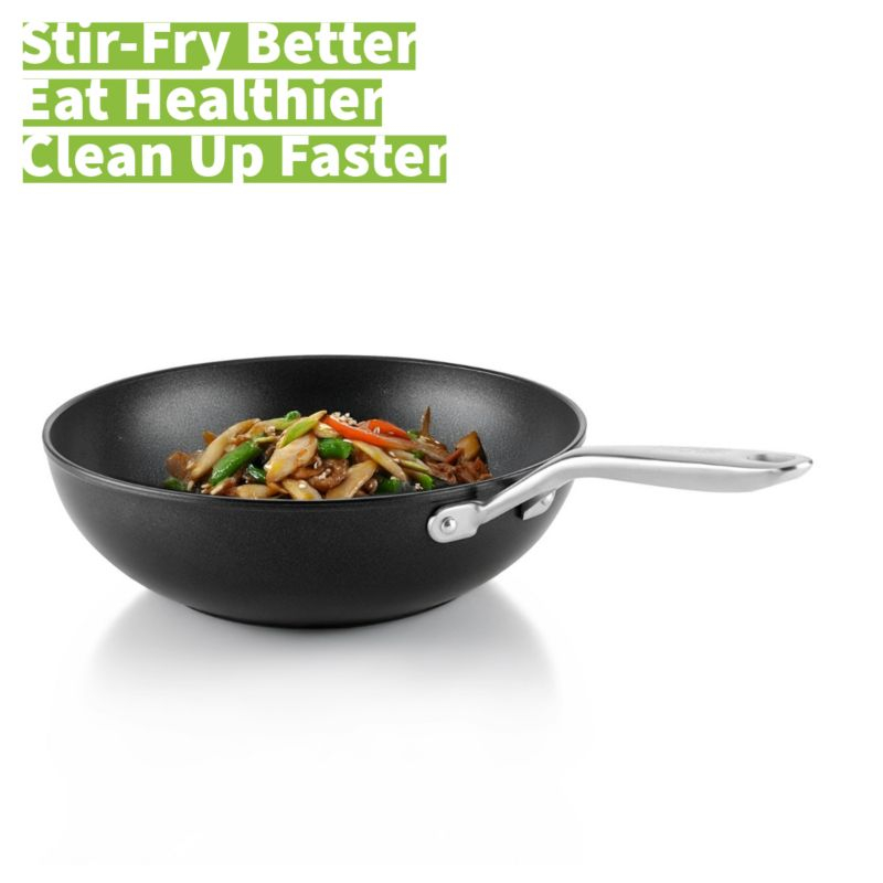 TECHEF Onyx - 12" Nonstick Wok/Stir-Fry Pan with Cover