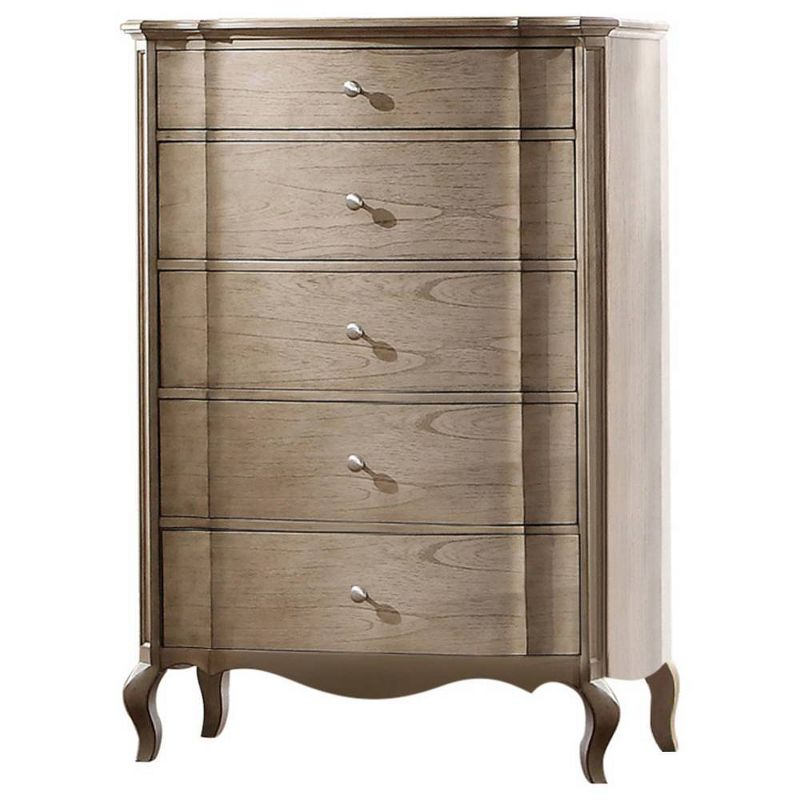 38" Chelmsford Chest Antique Taupe - Acme Furniture: 5-Drawer, No Assembly Required, Space Saving