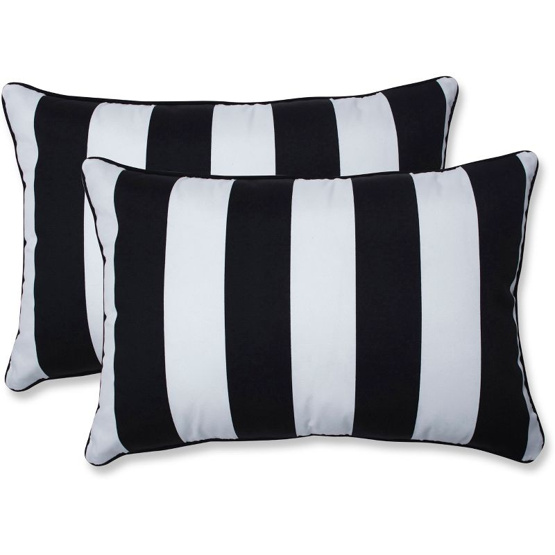 Pillow Perfect Striped Indoor/Outdoor Reversible Throw Pillow (Set of 2)