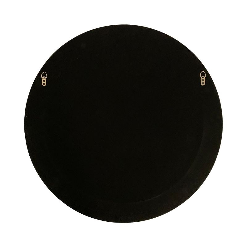 Chloe Lighting Reflection Vertical Hanging Seashell Finish Round Framed Wall Mirror 30`` Height