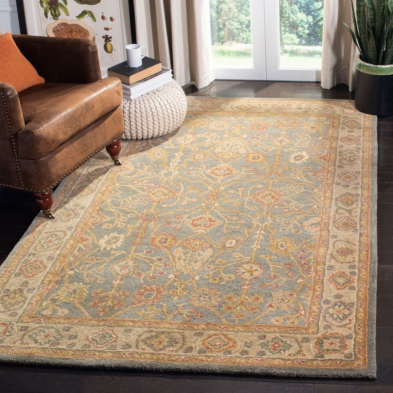Antiquity AT314 Hand Tufted Area Rug - Blue/Ivory - 3'x5' - Safavieh.