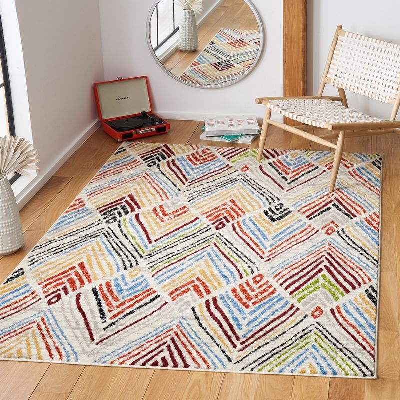 Amsterdam AMS110 Power Loomed Indoor Area Rug - Ivory/Red - 5'1"x7'6" - Safavieh