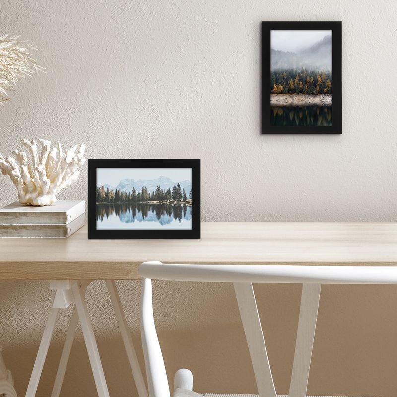 Americanflat 5.5x8.5 Picture Frame with Shatter-Resistant Glass - Gallery Style Frame with Engineered Wood - Signature Collection - Black