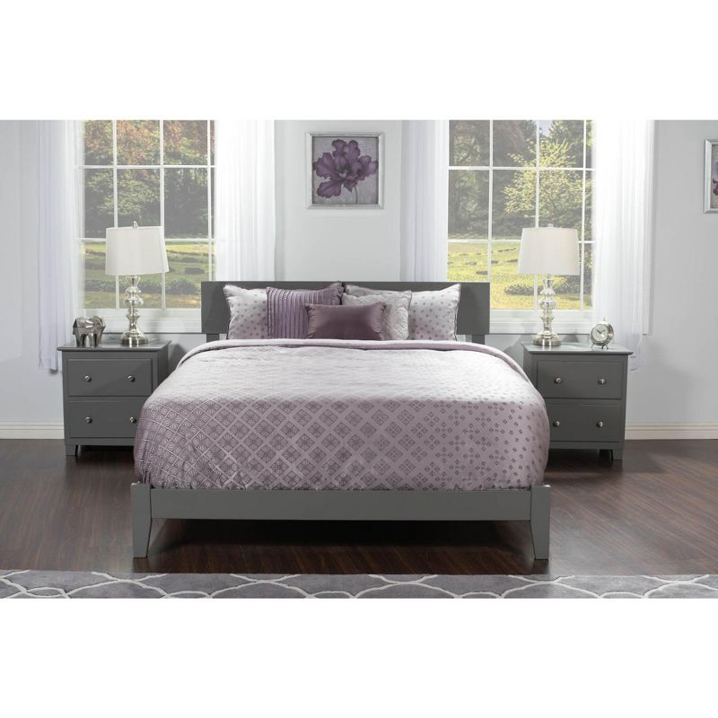 AFI Furnishings Orlando Full Traditional Bed with Open Footboard and Turbo Charger in Grey