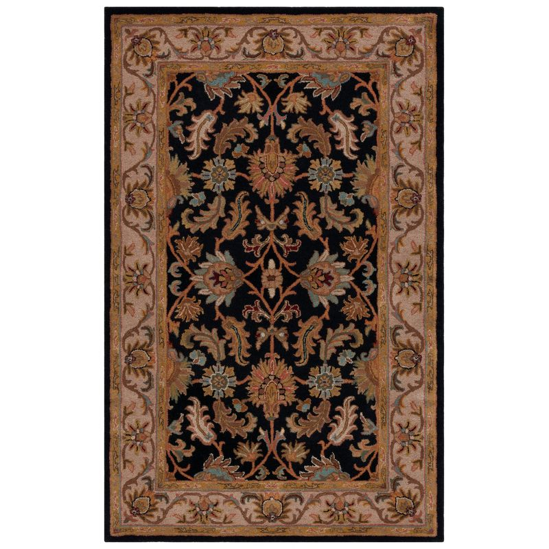 Heritage HG628 Hand Tufted Area Rug - Black/Beige - 4'x6' - Safavieh.