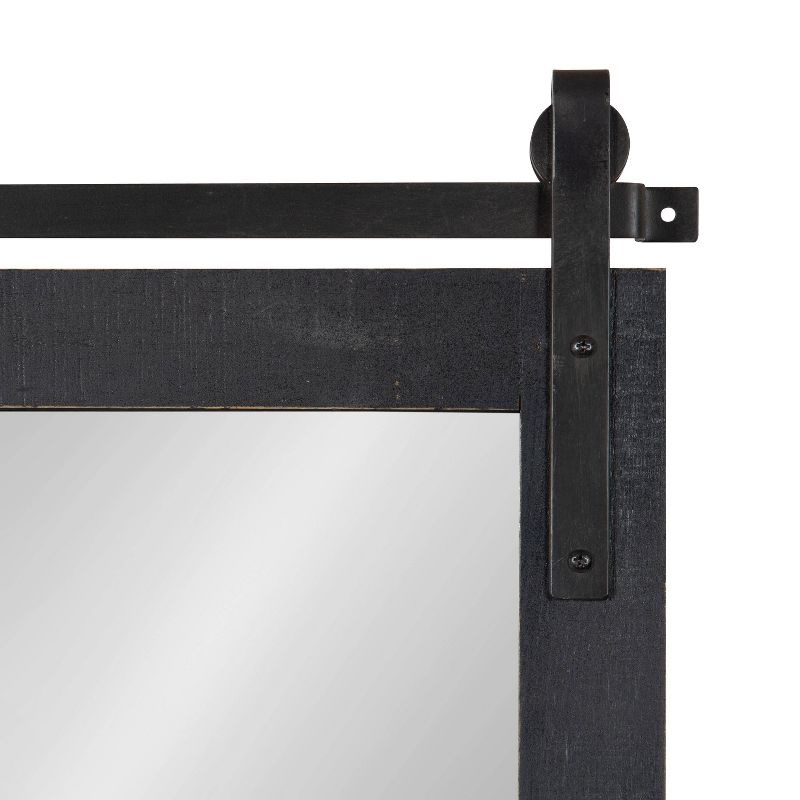 18" x 28" Cates Functional Wall Mirror Black - Kate & Laurel All Things Decor: Rustic Farmhouse, Wooden Frame, No Assembly Required