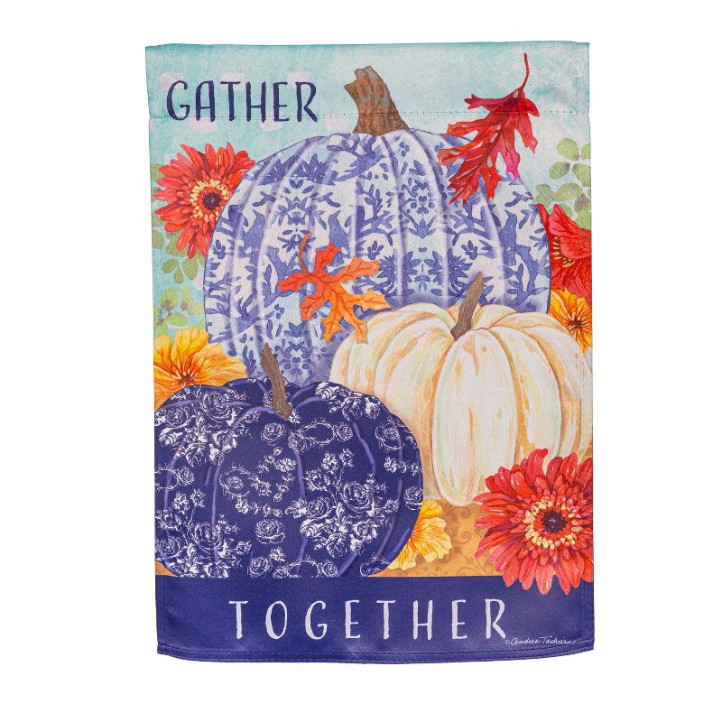 Evergreen Changing Seasons Pumpkins Suede Garden Flag 12 x 18 Inches Indoor Outdoor Decor