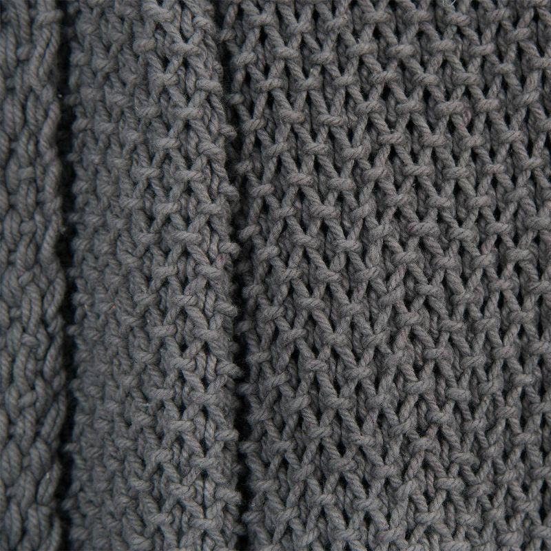 50"x60" Solid Throw Blanket Charcoal - Rizzy Home