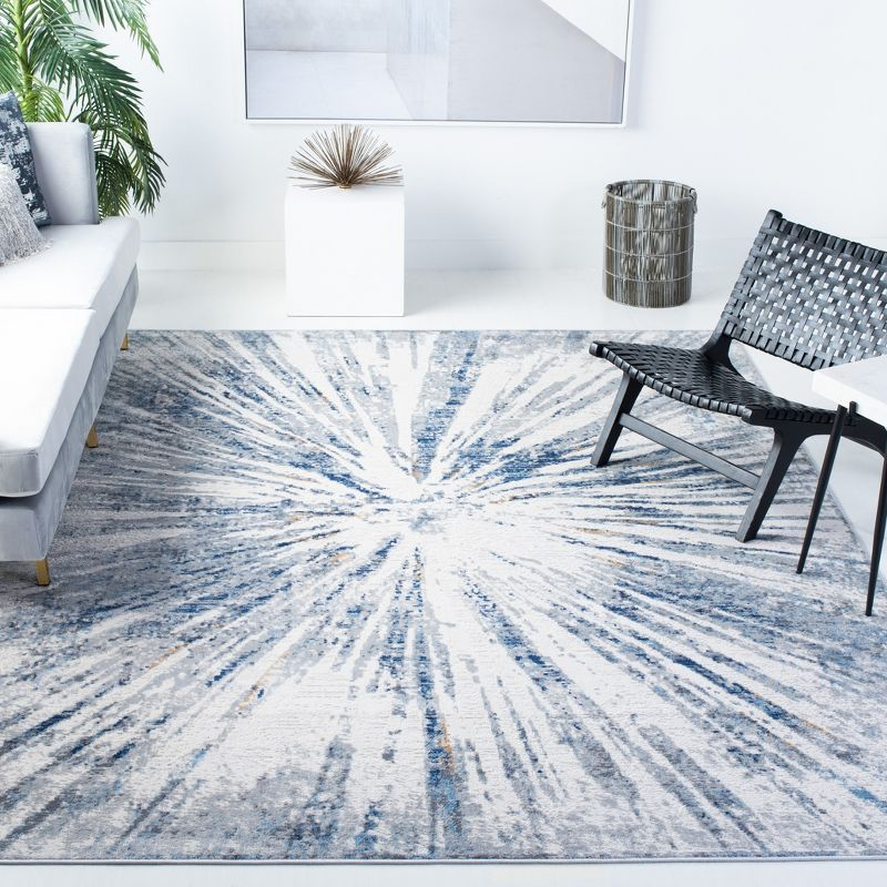 Amelia ALA449 Power Loomed Indoor Area Rug - Grey/Blue - 4'5"x6'5" - Safavieh