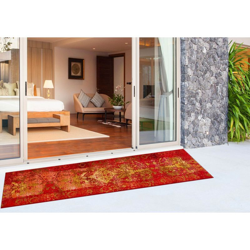 Liora Manne Marina Kermin Indoor/Outdoor Rug Saffron 1'11" x 7'6"