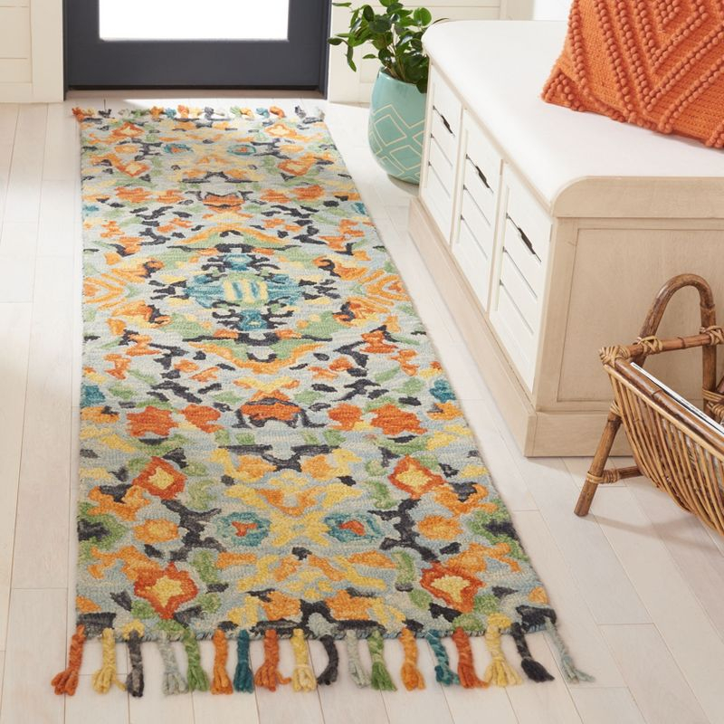 Blossom BLM452 Hand Tufted Runner Rug - Blue/Multi - 2'3"x16' - Safavieh.