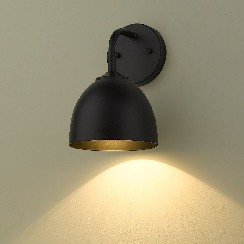 Golden Lighting Zoey 1-Light Wall Sconce in Olympic Gold with Matte Black