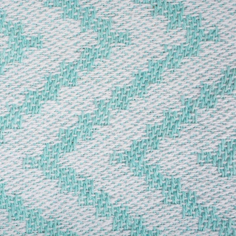 50"x60" Large Chevron Handloom Throw Blanket Aqua - Design Imports: Cotton, Hypoallergenic, Machine Washable