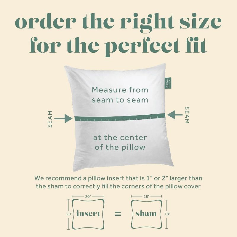ComfyDown Premium 95/5 Feather Down Square Pillow Insert 100% Cotton Cover 233 - 18"x18" -White -2 Pack