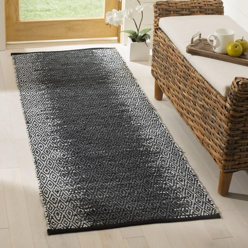 Vintage Leather VTL389 Hand Woven Indoor Accent Rug - Light Grey/Charcoal - 2'3"x4' - Safavieh.