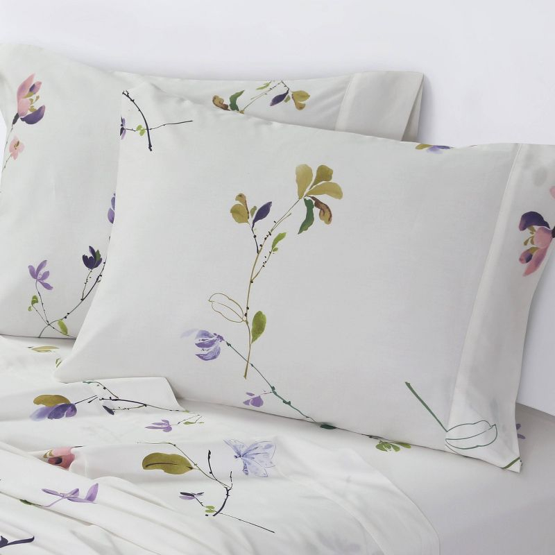 Tribeca Living Twin Selena 300 Thread Count Organic Cotton Extra Deep Pocket Sheet Set: Azores Home, Sateen Weave, OEKO-TEX Certified
