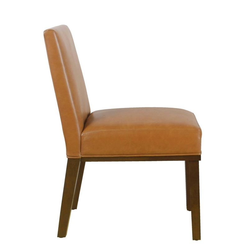 Kolbe Dining Chair Carmel Faux Leather - HomePop: Espresso Legs, PVC Upholstery, Spot Clean