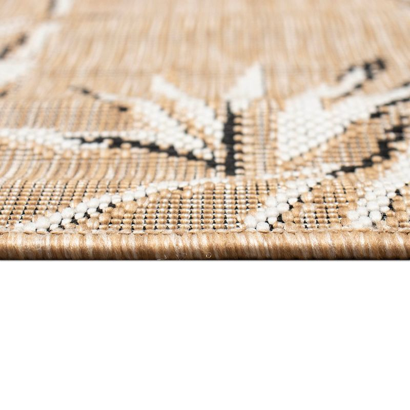 Liora Manne Carmel Bamboo Border Indoor/Outdoor Rug Sand 1'11" x 7'6"