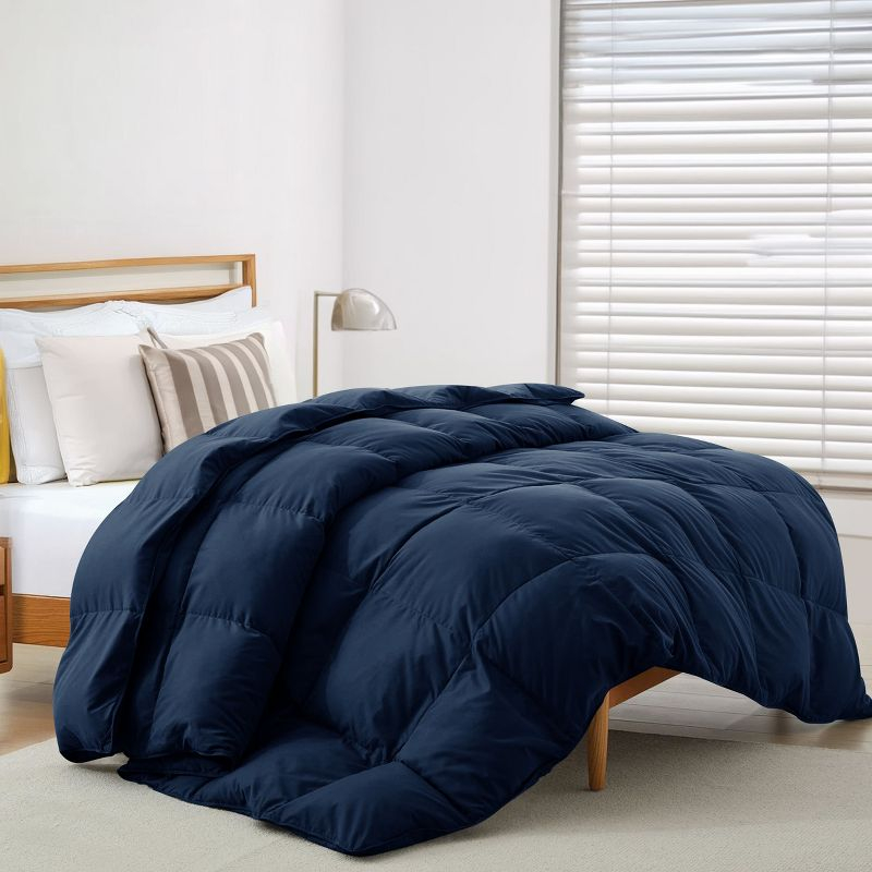 All Season Down Alternative Duvet Insert with Corner Tabs Hypoallergenic Ultra Soft 1 Piece Comforter - Twin , Navy Blue
