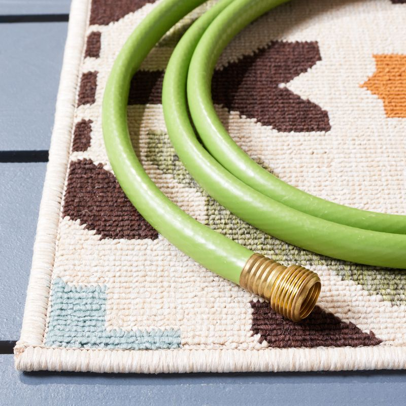 Veranda VER080 Power Loomed Indoor/Outdoor Area Rug - Cream/Terracotta - 5'3"x7'7" - Safavieh.