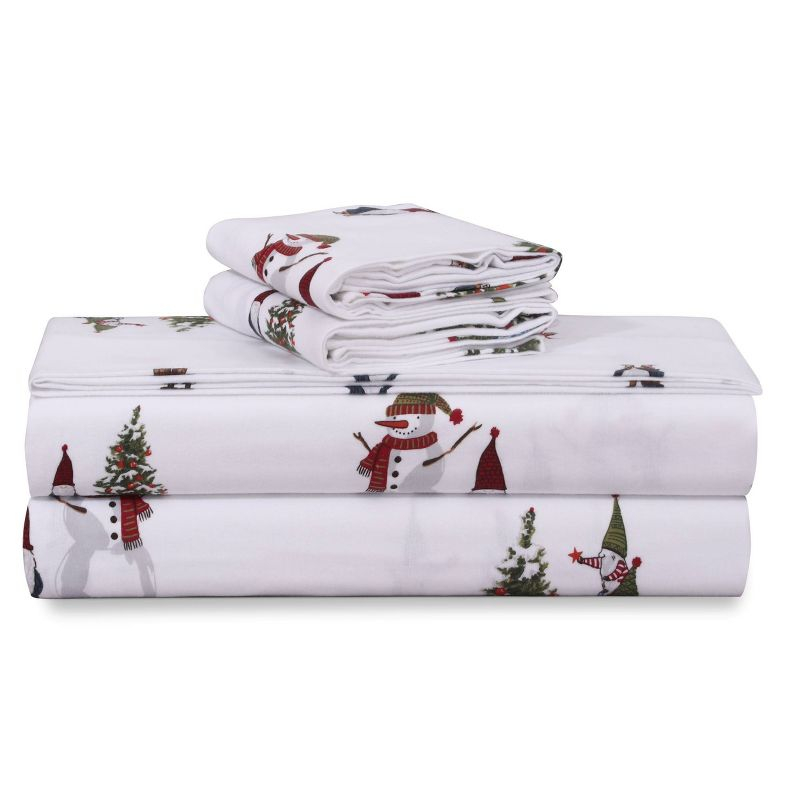 Azores Home Queen Gnomes Cotton Flannel Extra Deep Pocket Sheet Set