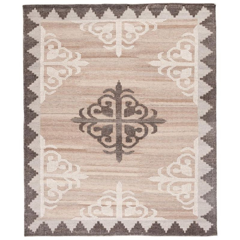 Kenya KNY312 Hand Knotted Area Rug - Brown/Charcoal - 8'9"x11'9" - Safavieh.